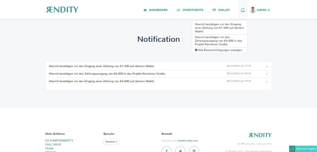 Die neuen Funktionen auf Rendity.com