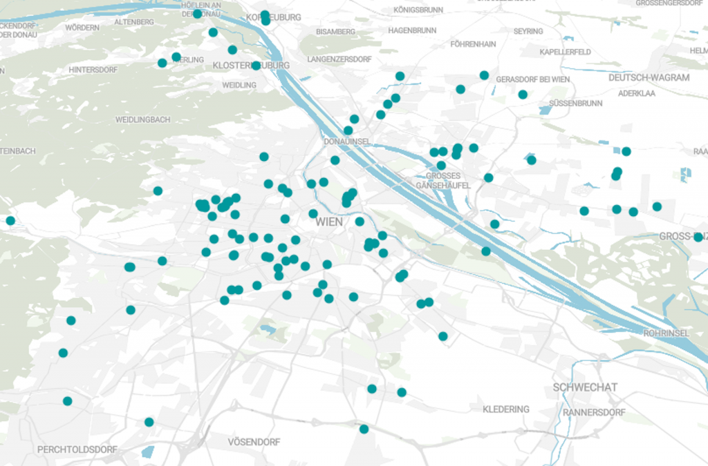 Karte: Hier befinden sich alle Wiener Immobilien-Projekte von Rendity