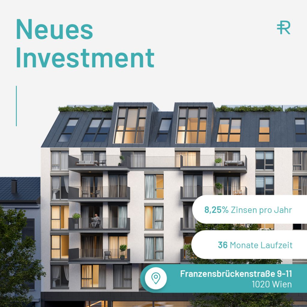 Neues Projekt mit 8,25% Zinsen – „Franzensbrückenstraße 9-11“